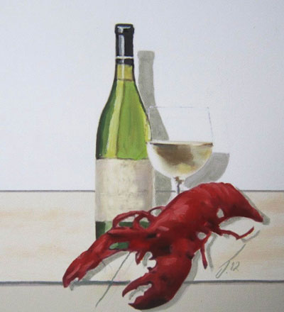 Hummer und Wei&szlig;wein